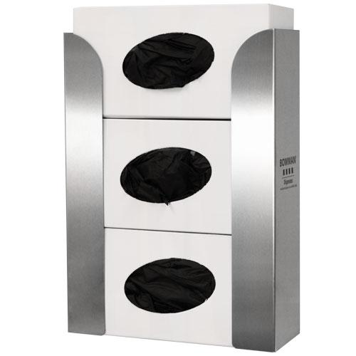 Glove Box Dispenser - Triple, stainless steel