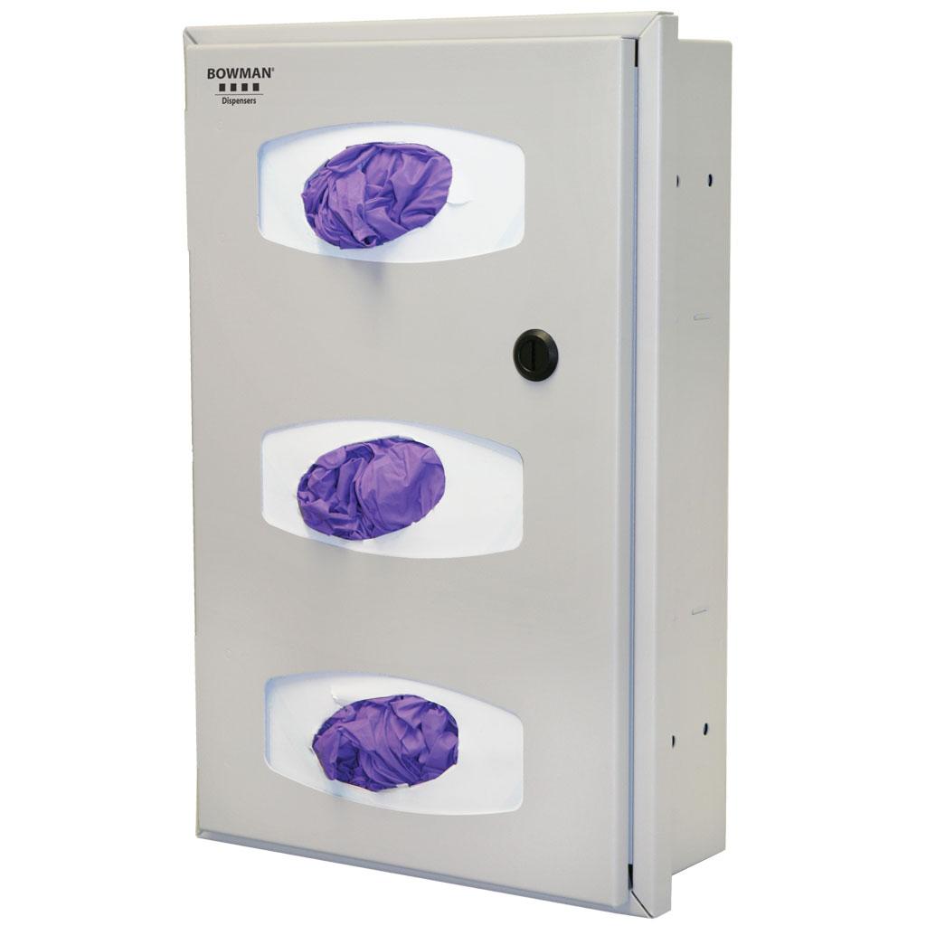 Semi-Recessed Glove Box Dispenser - Triple