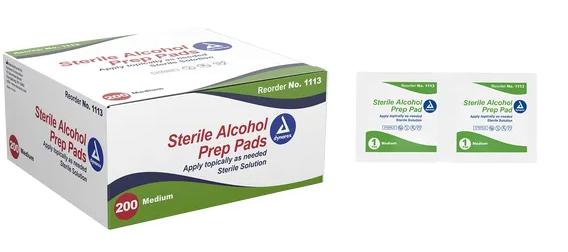 Dynarex Alcohol Prep Pad Sterile, Medium
