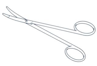 Kilner Scissor, curved, blunt points