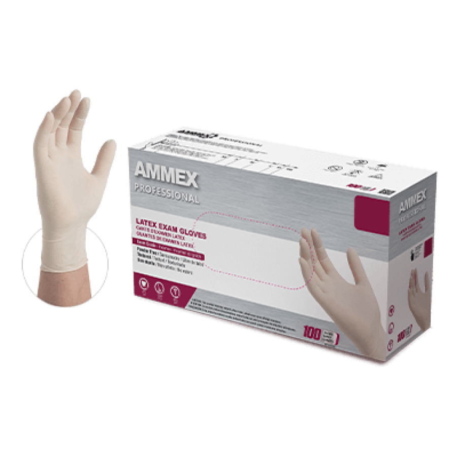 AMMEX Professional Ivory Latex PF Exam Gloves [1000]