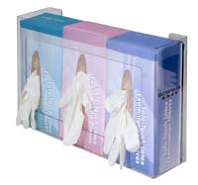 Glove Dispenser, triple, clear plastic
