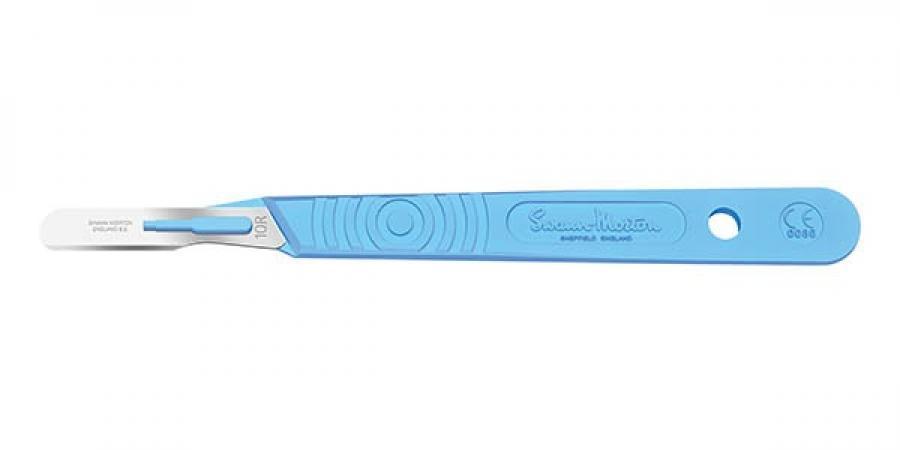 Swann-Morton #10R Sterile Disposable Scalpels with Blade & Guard [10]