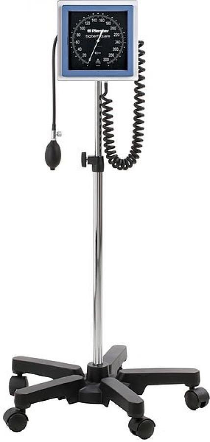 Riester Big ben Large Face Aneroid Sphygmomanometer, square dial, floor model, 38cm
