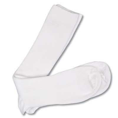 White Nurse Compression Socks, regular 9" length