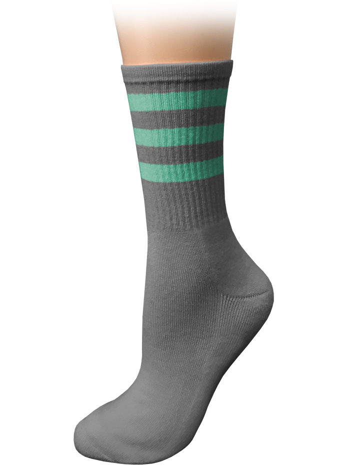 Pewter with Mint Stripes - PMT