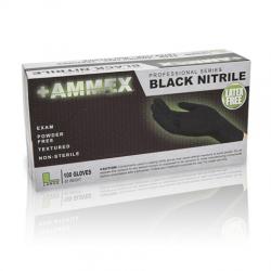 AMMEX Powder Free Textured Black Nitrile Gloves [1000]