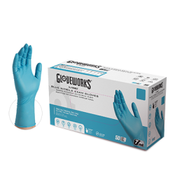 Gloveworks Heavy Duty Blue Nitrile PF Exam Gloves [500]