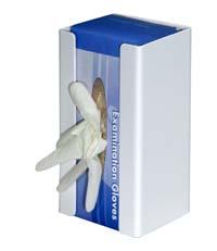 Glove Dispenser, single, adjustable, white plastic