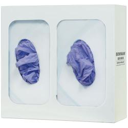 Glove Box Dispenser - Double with Divider, White Powder-Coated Steel