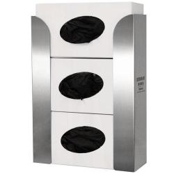Glove Box Dispenser - Triple, stainless steel