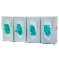 Glove Box Dispenser - Quad with Dividers, Clear PETG Plastic