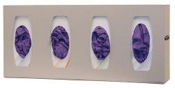 Glove Box Dispenser - Quad with Dividers, Quartz Beige ABS Plastic