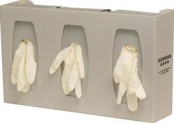 Glove Dispenser, triple, divided, quartz ABS plastic
