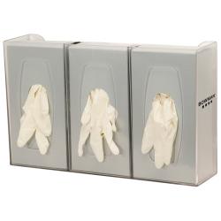 Glove Dispenser, triple, divided, frosted plastic