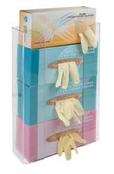 Glove Dispenser, quad, clear plastic