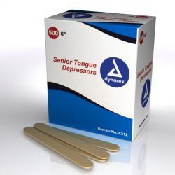 Dynarex Tongue Depressors, wood, non-sterile, 6"