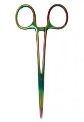 5.5" Kelly Forceps (straight) - Rainbow Finish