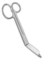 7.25" Lister Bandage Scissors with one large bow, serrated blades